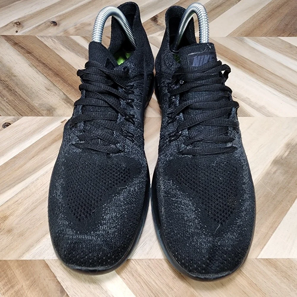Nike Free RN Flyknit 2017 Womens 8.5 Black Running Shoes 880844-010 Low Top
